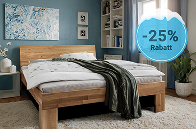 Deal 5: Wildeiche Bettrahmen mit Premium Wasserbett und 5 Kopfteilen zur Wahl