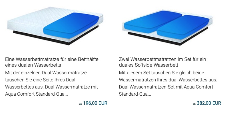 Standard Wasserbett-Matratze